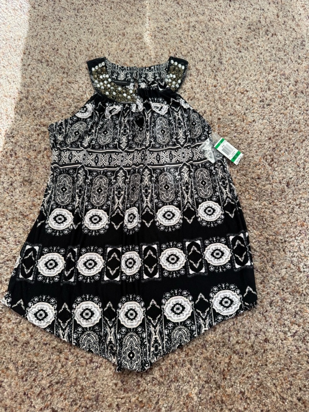 Black & White Beaded Halter top